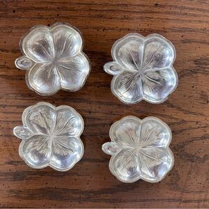 Vintage Lenox Silver Inc. Sterling 4 Leaf Clover Nut Cup Trinket Dish Set 1950’s